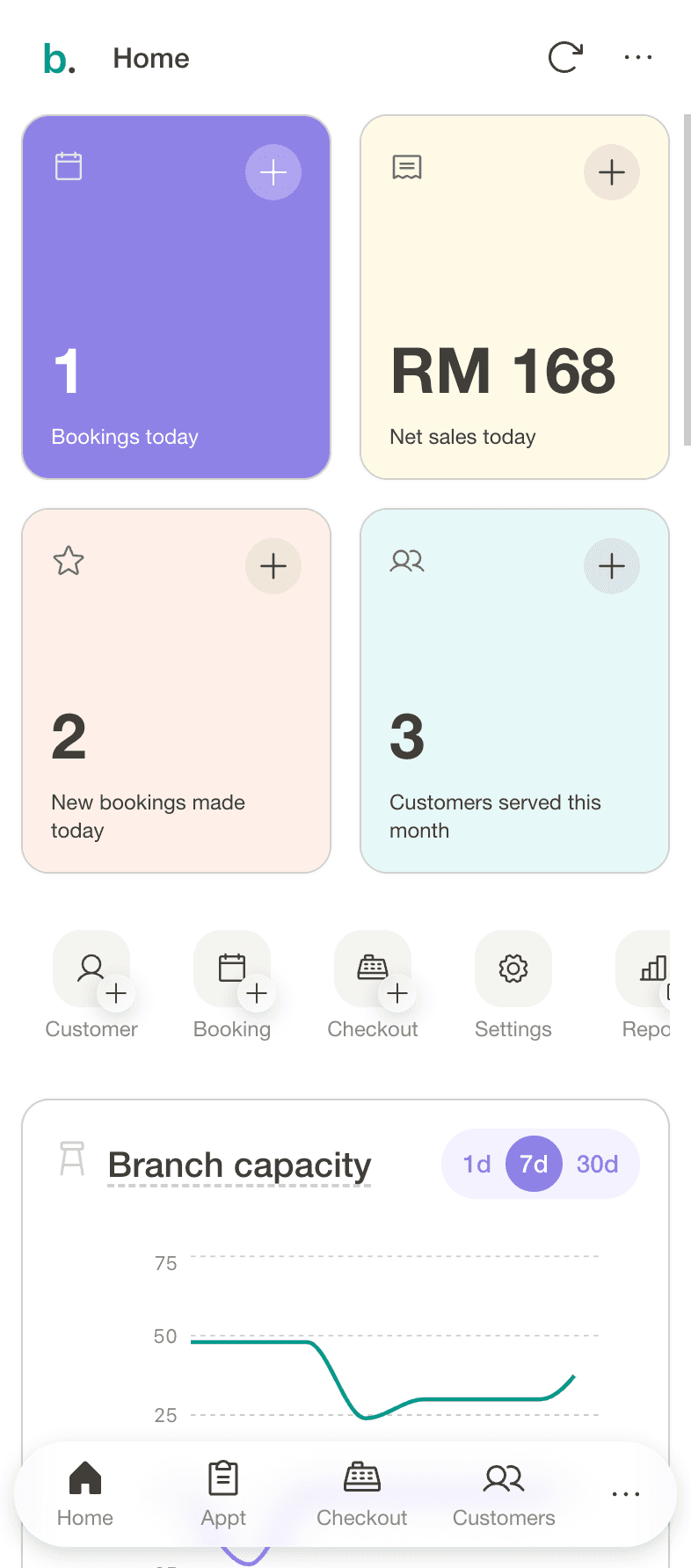 bookit mobile app showing next upcoming appointment
